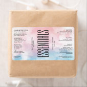 モダン美しいピンクブルークラウド原料製品 ラベル (インサイチュ)