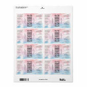 モダン美しいピンクブルークラウド原料製品 ラベル (フルシート)