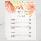 モダン美しいヘアサロンエレガント価格表表フライヤー (正面/裏面)