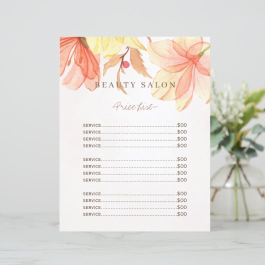 モダン美しいヘアサロンエレガント価格表表フライヤー (スタンド正面)