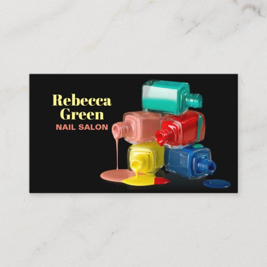 モダン美しいマニキュア爪、 ネイル研磨ネイルサロン 名刺 (正面)