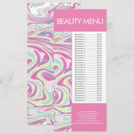 モダン美しいメイクアップ液型ピンクメニュー メニュー
