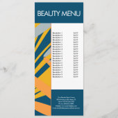 モダン美しいメイクアップ熱帯パターンメニュー メニュー (正面)