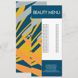 モダン美しいメイクアップ熱帯パターンメニュー メニュー