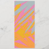 モダン美しいメイクアップ熱帯模様ピンクメニュー メニュー (裏面)