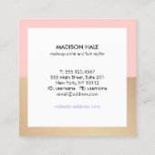 モダン美しいラベンダーパープルモノグラム スクエア名刺 (裏面)