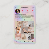 モダン美しい化粧品ホログラフィックインスタグラムグリッド 名刺 (正面)