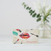 モダン美容唇カラフルメイクアップアーティスト 名刺 (スタンド正面)