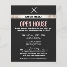 モダン美容師はさみシルバーシークインサロン チラシ