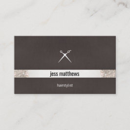 モダン美容師はさみロゴシルバーシークイン 名刺