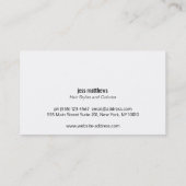 モダン美容師はさみロゴシルバーシークイン 名刺 (裏面)