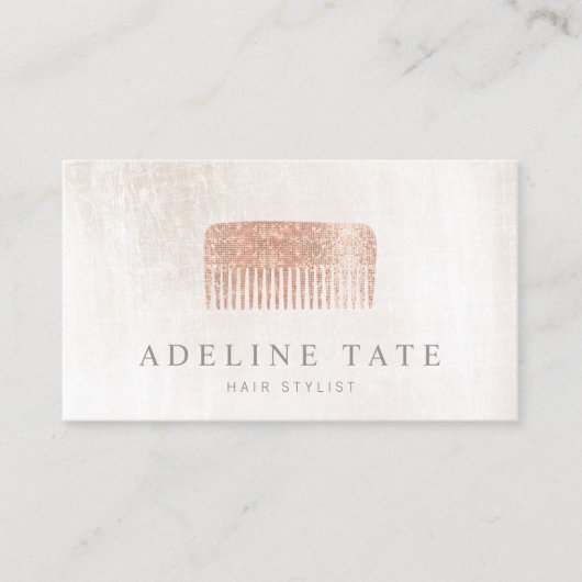 モダン美容師エレガントバラ金ゴールドシーケンシンコーム 名刺 (正面)