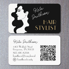 モダン美容師カスタムQRコードおよびソーシャルメディア 名刺