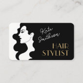 モダン美容師カスタムQRコードおよびソーシャルメディア 名刺 (正面)