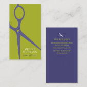 モダン美容師グラフィックグリーンパープル 名刺 (正面/裏面)
