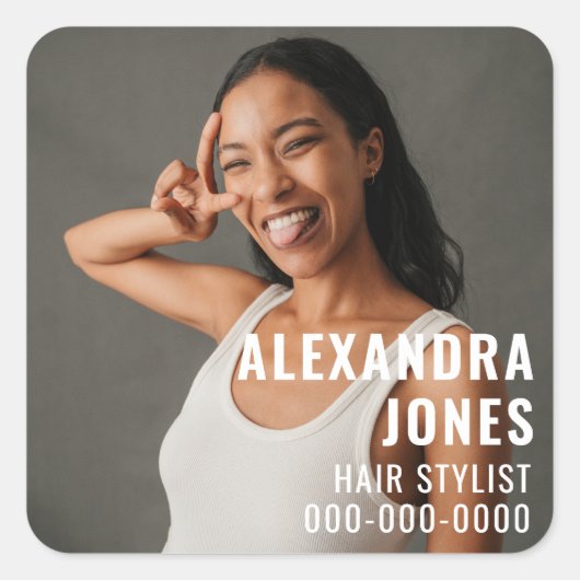 モダン美容師サロン業 スクエアシール (正面)