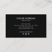 モダン美容師スクリプト白黒 名刺 (裏面)