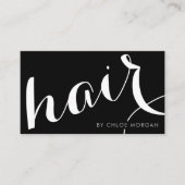 モダン美容師スクリプト白黒 名刺 (正面)