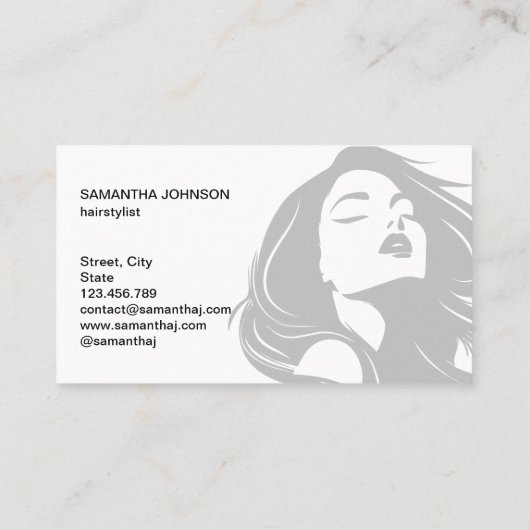 モダン美容師タイポグラフィ 名刺 (裏面)