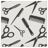モダン美容師パターン白黒 ファブリック (クローズアップ)