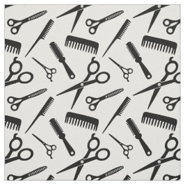 モダン美容師パターン白黒 ファブリック