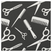 モダン美容師パターン白黒 ファブリック (クローズアップ)