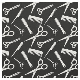 モダン美容師パターン白黒 ファブリック