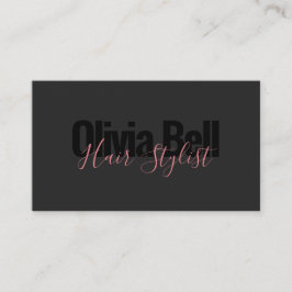 モダン美容師ピンクブラック名刺 名刺