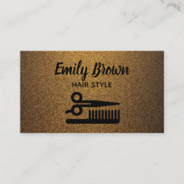モダン美容師ブラックと金ゴールド銅 名刺