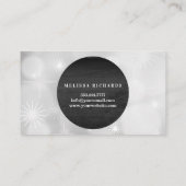 モダン美容師ブラックサークルシルバードット 名刺 (裏面)