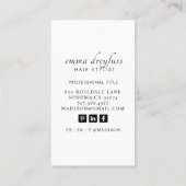 モダン美容師プロフェッショナル写真 名刺 (裏面)