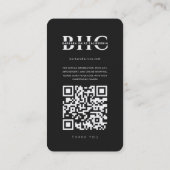 モダン美容師ヘアスタイリストインスタグラムブラック 名刺 (裏面)