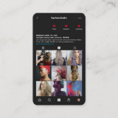 モダン美容師ヘアスタイリストインスタグラムブラック 名刺 (正面)