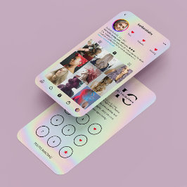 モダン美容師ホログラフィックインスタグラムロイヤリティ 名刺