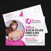 モダン美容師メイクアップアーティストサービスはがき ポストカード