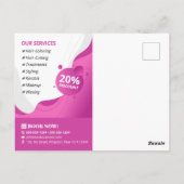 モダン美容師メイクアップアーティストサービスはがき ポストカード (裏面)