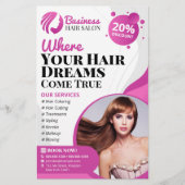 モダン美容師メイクアップアーティストサービスサロン チラシ (正面)