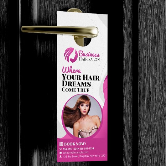 モダン美容師メイクアップアーティストサービスサロン ドアノブサイン