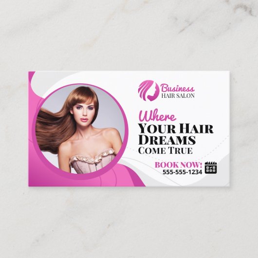 モダン美容師メイクアップアーティストサービスサロン 名刺 (正面)