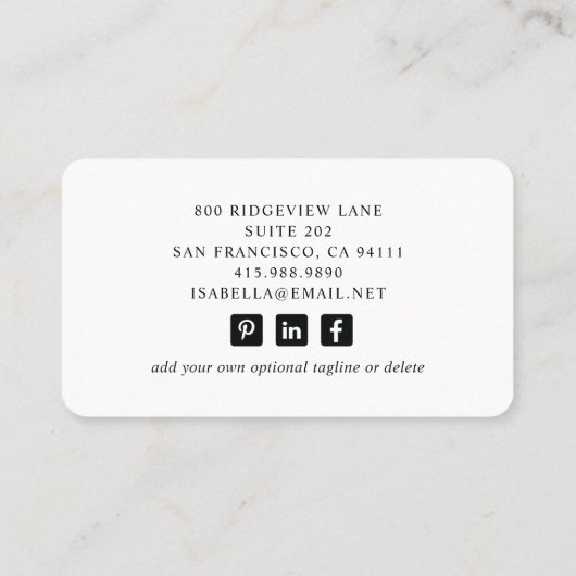 モダン美容師写真名刺 名刺 (裏面)