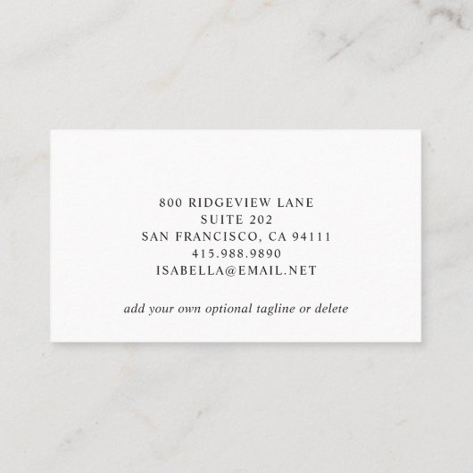 モダン美容師写真名刺 名刺 (裏面)