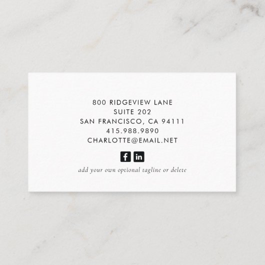 モダン美容師写真名刺 名刺 (裏面)