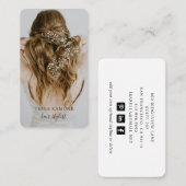 モダン美容師写真結婚のヘアつる植物 名刺 (正面/裏面)