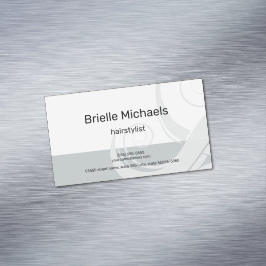 モダン美容師及びシンプルヘアカールサロン マグネット名刺 (インサイチュ)