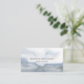 モダン美容師抽象芸術水色ブルー 名刺 (スタンド正面)