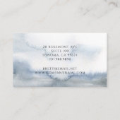 モダン美容師抽象芸術水色ブルー 名刺 (裏面)