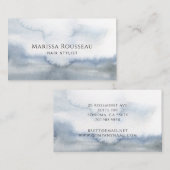 モダン美容師抽象芸術水色ブルー 名刺 (正面/裏面)