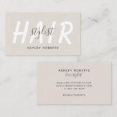 モダン美容師淡タン 名刺 (正面/裏面)