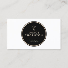 モダン美容師白黒サロン 名刺