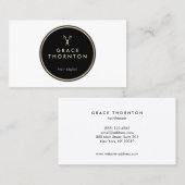 モダン美容師白黒サロン 名刺 (正面/裏面)